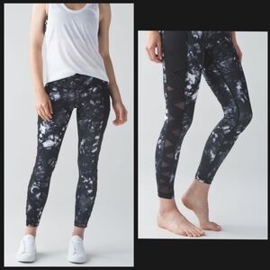 Lululemon Rise and Flow Pant (Full-On Luxtreme) Dusk Dye White Black/ Black